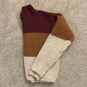 Pink Rose Multicolor Knit Sweater, Medium